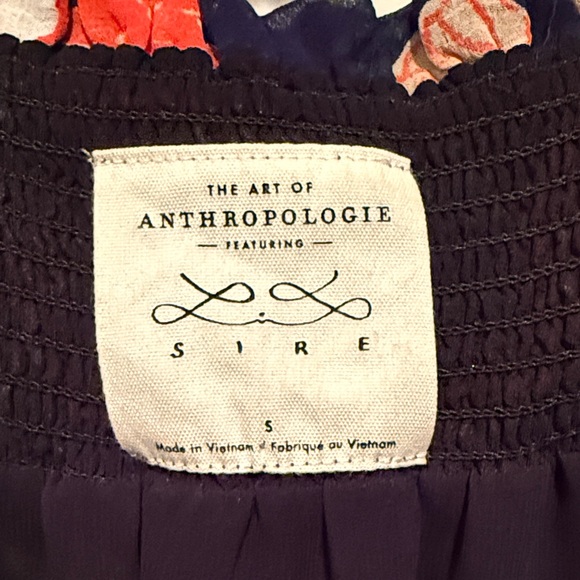 Anthropologie Black Multicolor Floral Blouse - Picture 2 of 4